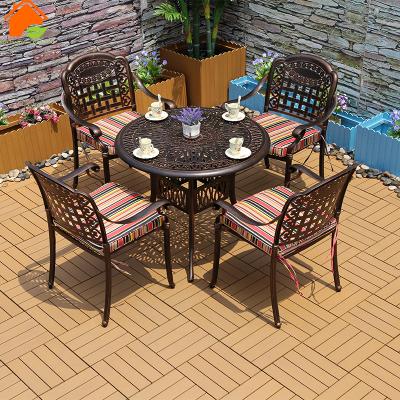 China Hot Selling 5pcs Modern Outdoor Patio Furniture Cast Aluminum Garden Sets Top Hotel Furniture for sale