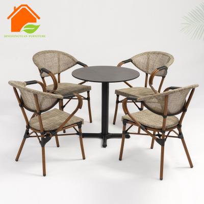 China Modern Outdoor Restaurant Table And Chair Metal Coffee Table Set for sale