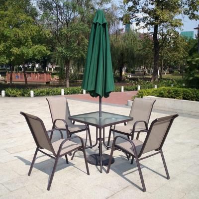 China Rustproof/Rainproof/Anti-UV Outdoor Fabric 5pcs Chair and Table Set Hotel Cafe Patio Garden Furniture Set for sale