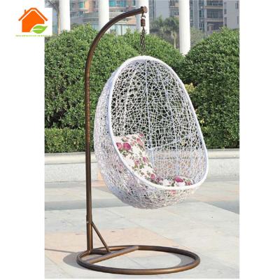 China Indoor Patio/Garden/Yard Egg Shaped Swing Chair Cane Swing Chair With Stand for sale