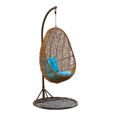 China The living room/balcony/hotel/villa/courtyard/garden metal view pear etc. Shape Outdoor Rattan Swing Chair Relax Cane Chair for sale