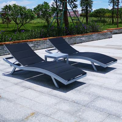 China Modern Outdoor Furniture Pool Garden Sun Sofa Bed Swept Aluminum Sling Beach Lounge Chair for sale