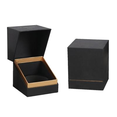 China Handmade Custom LOGO Black Luxury Perfume Sturdy Foil Packaging Box for sale