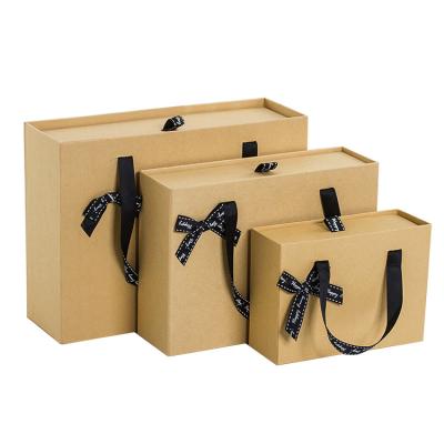 China Recycled Materials With Ribbon Silk Bow Girl Doll Box Luxury Sliding Drawer American Box For Clothing for sale