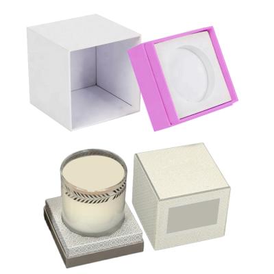 China Handmade Unique Rigid Paper Glass Jar Candle Holder Luxury Gift Box Packaging for sale