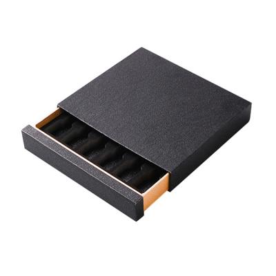 China Handmade Black EVA Tray Cardboard Storage Custom Gift Sliding Drawer Box Paper Cosmetic Packaging Box for sale