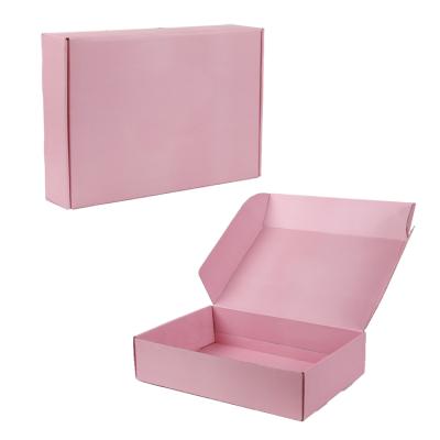 China Custom Logo Printed Packaging Pink Shipping Biodegradable Corrugated Cardboard Box For Kids for sale