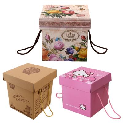 China Biodegradable Cardboard Empty Cardboard Corrugated Gift Packaging Paper Box With Lid for sale