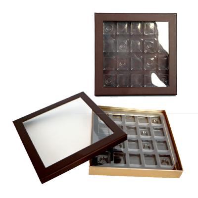 China Handmade With Clear Visible Blister Insert Window Truffle Chocolate Box Luxury Custom Packaging for sale