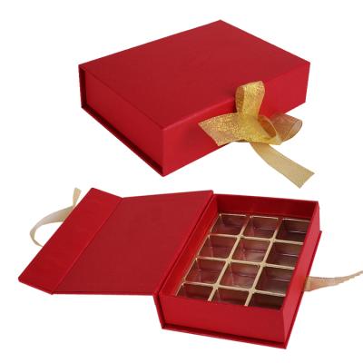 China Handmade Custom Retail Handmade Chocolate Bar Packaging Box with Ribbon and Divider Inserts for sale