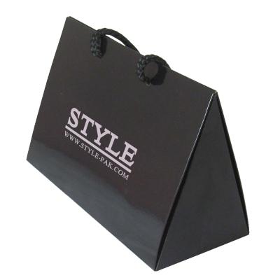 China Custom Recyclable Carry Bag Printing Luxury Triangle Paper Bag For Triangle Shape Items for sale