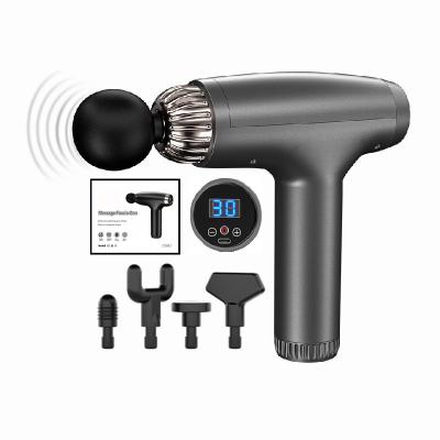 China Body Mini Muscle Massage Gun, Back Quiet Deep Neck Percussion Tissue Hammer Head Massager, 30 Speed ​​Level with LED Touch Screen for sale