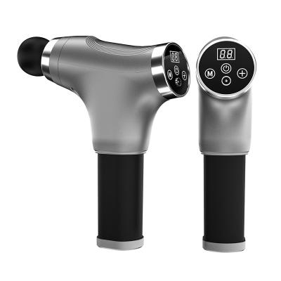 China Dropshipping Rechargeable Cordless Deep Body Muscle Tissue Massager Gun LCD Show Vibration Therapy Percussion Massager for sale