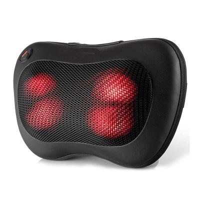 China Head Multifunctional Shiatsu Kneading Seat Infrared Passionate Neck Rolling 3D Car Support Chair Massage Cushion Back Pillow Massager for sale