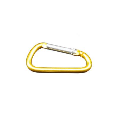 China Black Small Spring Snap Hook Safety Mini Snap Hook Safety Rotating Activity 5# D Shape Clip Aluminum Metal Clip Custom Carabiner Outdoor Climbing for sale