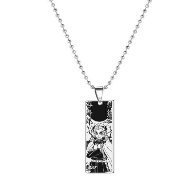 China 2022 New Hip Hop Demon Slayer Zenitsu Giyuu Inosuke Stainless Steel Chain Pendant Necklace Tanjiro Cosplay Jewelry for sale