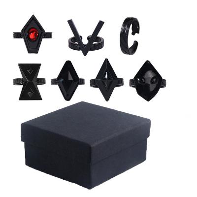 China 7 Pcs /set Anime Impact HUTAO HUTAO Game Cosplay Character Fashionable Cosplay Rings Opening Ring for sale