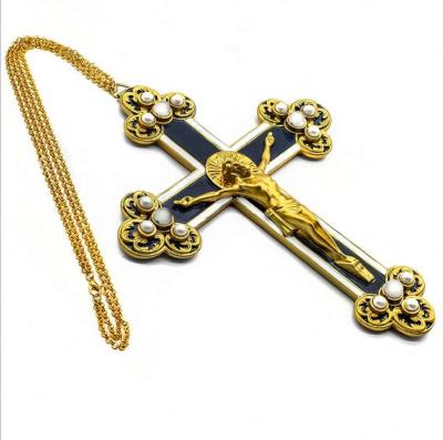 China Resin Supply Items Wholesale Indiana Jones Cross High Quality Coronado Props Gold Necklace Resin Cross Ornament for sale