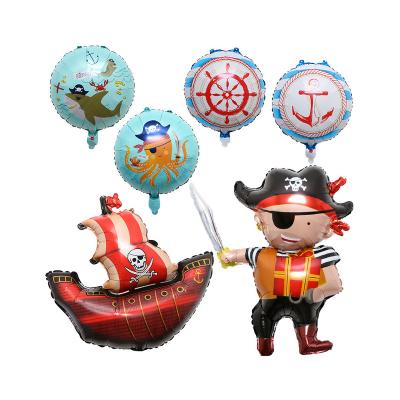 China Wholesale Foil Helium Balloon Pirate Birthday Party Decorations Corsair Shark Shape Foil Balloon for sale