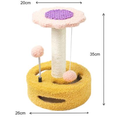 China Stocked Cat Climbing Frame Small Cat Toy Striping Creative Sunflower Jumping Board Cat Platform for sale