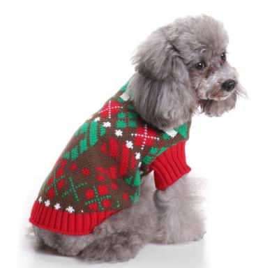 China Sustainable Pet Christmas Sweater Knitted Turtle Neck Pet Clothing Sweater Dog Sweater for sale