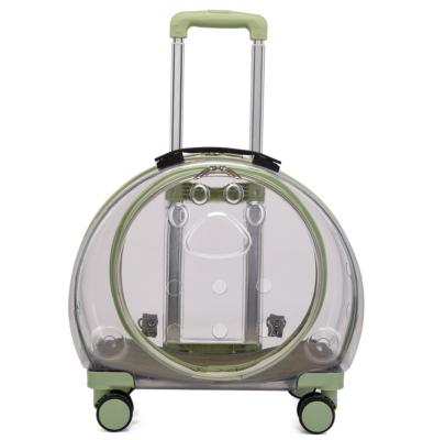 China New PC Pet Trolley Cat Crate Airline Bag Dog Case Transparent Pet Backpack Portable Bubble Box for sale