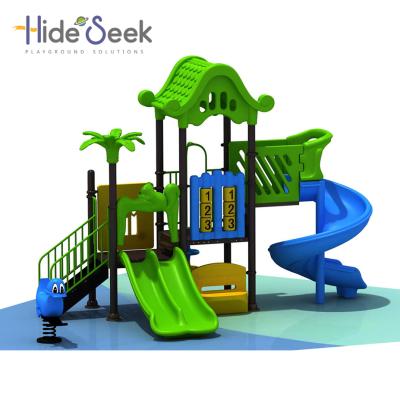 China Small Kids Baby Plastic Outdoor Custom Plastic Kids Outdoor Playground Jungle Theme Playground Equipment Set for sale