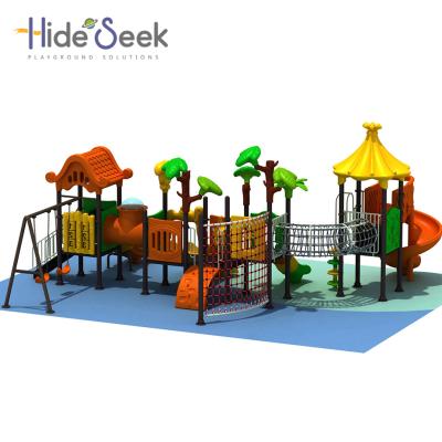 China Jungle Theme Outdoor Playground Kindergarten Kids Play Small Slide Outdoor Playground Equipment Set For Sale for sale