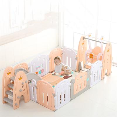 China Eco-friendly Updated Kids Playground Toys Baby Indoor Home Fence Set Mini With Swing Slide for sale