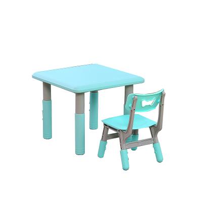 China Eco-friendly Adjustable Kids Table And Plastic Material Chair Set 60x60cm for sale