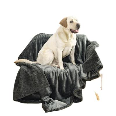 China Luxury Waterproof Sherpa Fleece Waterproof Dog Blankets For Pet Bed Waterproof Blanket Sherpa Washcloth Cotton Fleece Thickened Blanket for sale