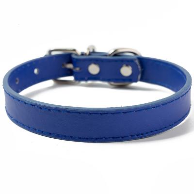 China Viable Leather Cat Collar Softly Waterproof Classic PU Vegan Pet Genuine Leather Dog Collar for sale