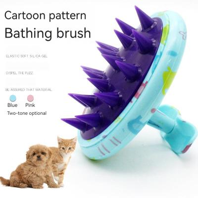 China Silicone Pet Hair Grooming Floating Slicker Brush For Cats And Dogs Pet Massage Bathing Silicone Brush for sale