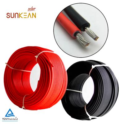 China European TUV 2PfG/1169 PV1-F High Quality Tinned Twin Core 600V 1000V Copper Halogen Free Cable Photovoltaic Power Generation and Solar System Solar Cable for sale