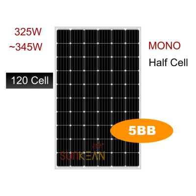 China Home Roof 400W 450w 156 Cells Half Mono Cell CE/TUV PV Module Solar Panel For Solar Power System 158.75x 158.75mm for sale