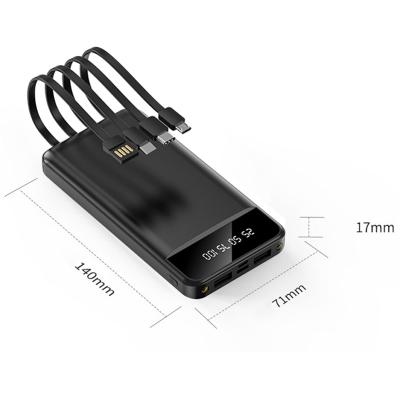 China Universal factory wholesale power bank 20000mAh wireless digital display with cable power large capacity mobile gift customization for sale