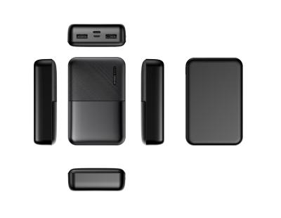 China Type-c Fast Mini Power Bank 10000mah Black Power Charging Support PD22.5W Fast Charging Bank for sale