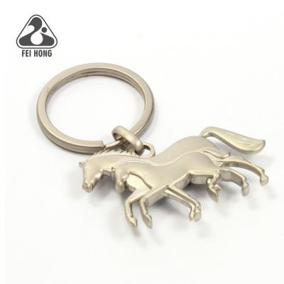 China Full Zinc Alloy Delicate Metal Embossed Horse 3D Key Chain for sale