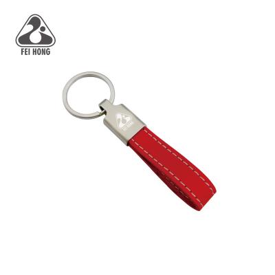 China Quality Metal Key Ring Leather Keyring with Custom Logo for sale