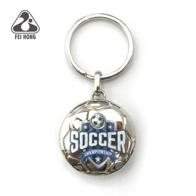 China Metal Metal Football Trolley Coin Keychain With Logo for sale