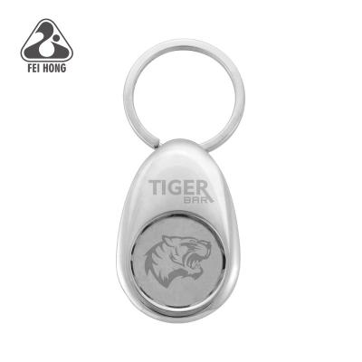 China Zinc Alloy Promotional Custom Egg Shaped Coin Holder Key Chain for sale