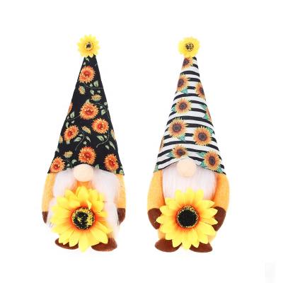 China Festival Stuff Sunflower Gnomes Plush Table Decor for Swedish Fall Home Plaid Tomte Figures Decorations for Party Bedroom Tiered Tray for sale