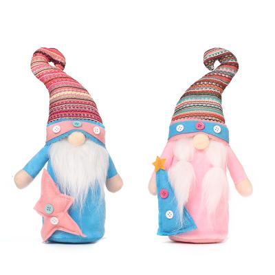 China 2022 Eco-Friendly Spring Christmas Desktop Decorations Plush Toy Doll Handmade Tiered Tray Ornaments for sale