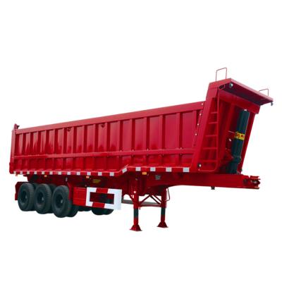 China 50 Ton Truck Trailer 3 Axle Hydraulic Cylinder Dump End Tipper Rear Dumper Semi Trailer for sale