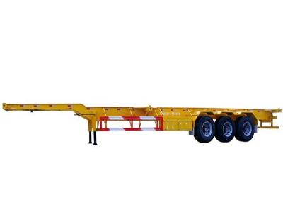 China Truck Trailer Factory Price New 40ft Flat Bed Gooseneck Container Chassis for sale