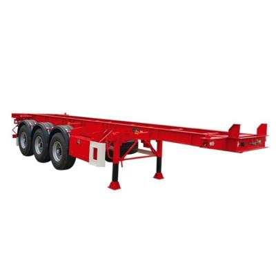 China Truck Trailer 3 Axles 40ft Transport Container Skeleton Chassis Towing Truck Semi Trailer for sale