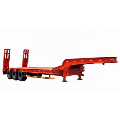 China Semi truck trailer 13m flat height truck gooseneck trailer chassie 3 axle low bed working trailer for sale