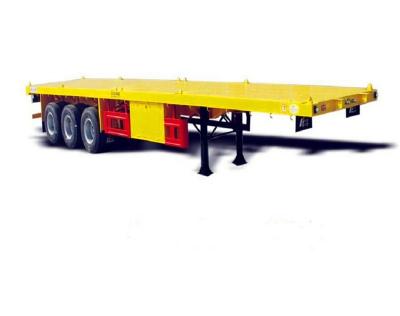 China Low price trailer truck transport container flatbed steel semi trailer or flat bed trailer truck trailer for sale