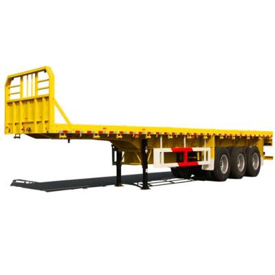 China Truck Trailer 3 Axles Flat Bed Semi Trailer for sale