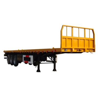 China Truck Trailer 2 Axle 20ft 40ft Container Shipping Flat Bed Transport Semi Truck Trailer for sale